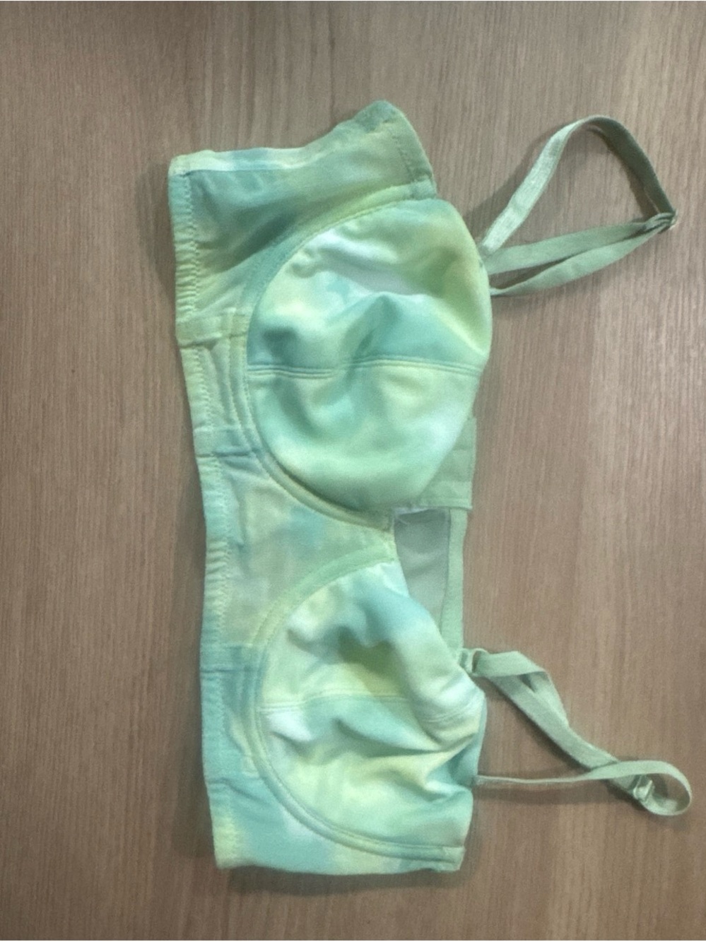 Tie-Dye Mint Green Underwire Bra with Adjustable Straps